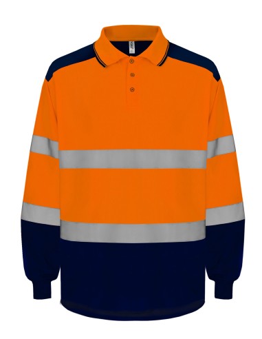 YOK-HVJ330-Polo à manches longues bicolore haute-visibilité (HVJ330)